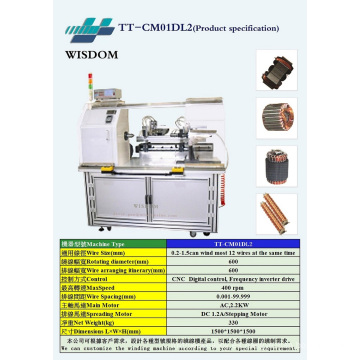 Máquina de la bobina de la bobina del estator del motor de la sabiduría Tt-Cm01dl2 para el transformador, relais, inductor, solenoide